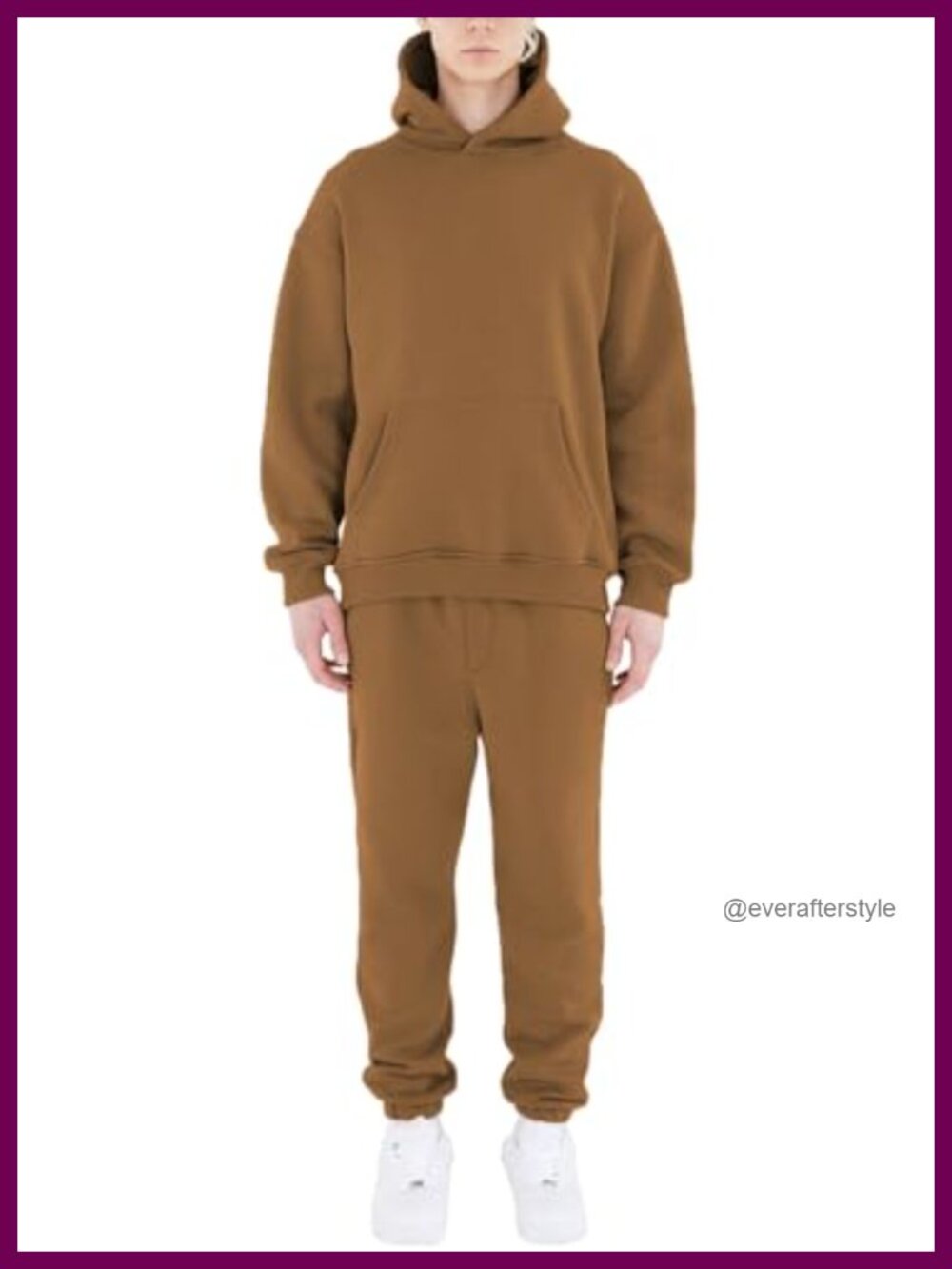 Men's 2 Piece Oversized Hoodie & Jogger Sweatsuit Set Lightweight Polyester